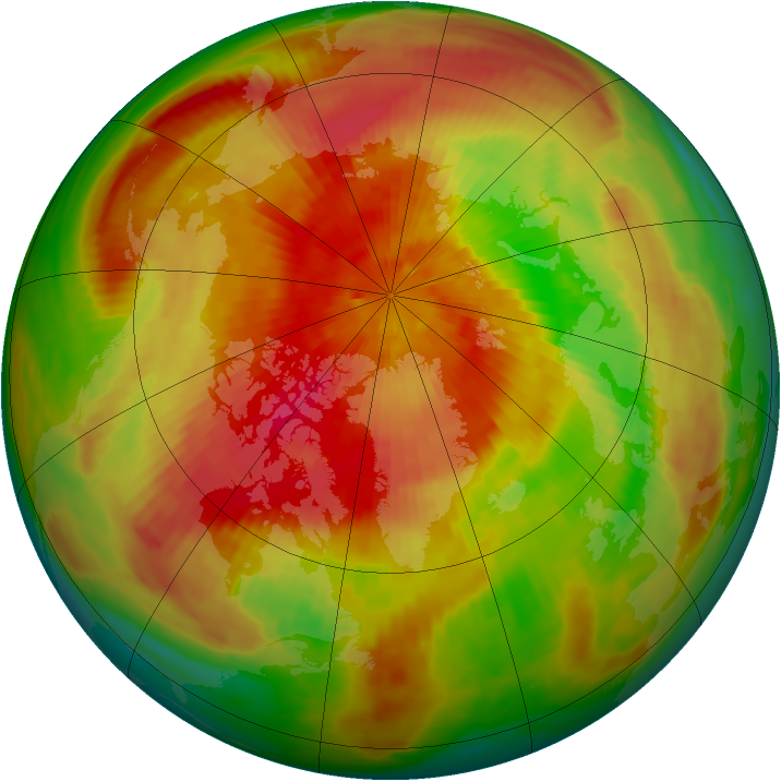 Arctic ozone map for 28 March 1991